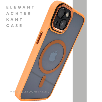 ProtectCase iPhone 13 Pro / 14 Pro Oranje &ndash; MagSafe Hoesje met Stijlvolle Rand
