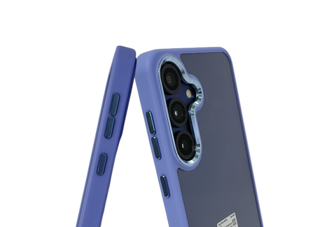 Hoesje voor Samsung Galaxy S26 Plus Transparant met Blauwe Randen