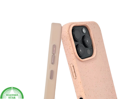 iPhone 16 Pro Lichtroze Eco Hoesje Biologisch Afbreekbare Matte Bescherming