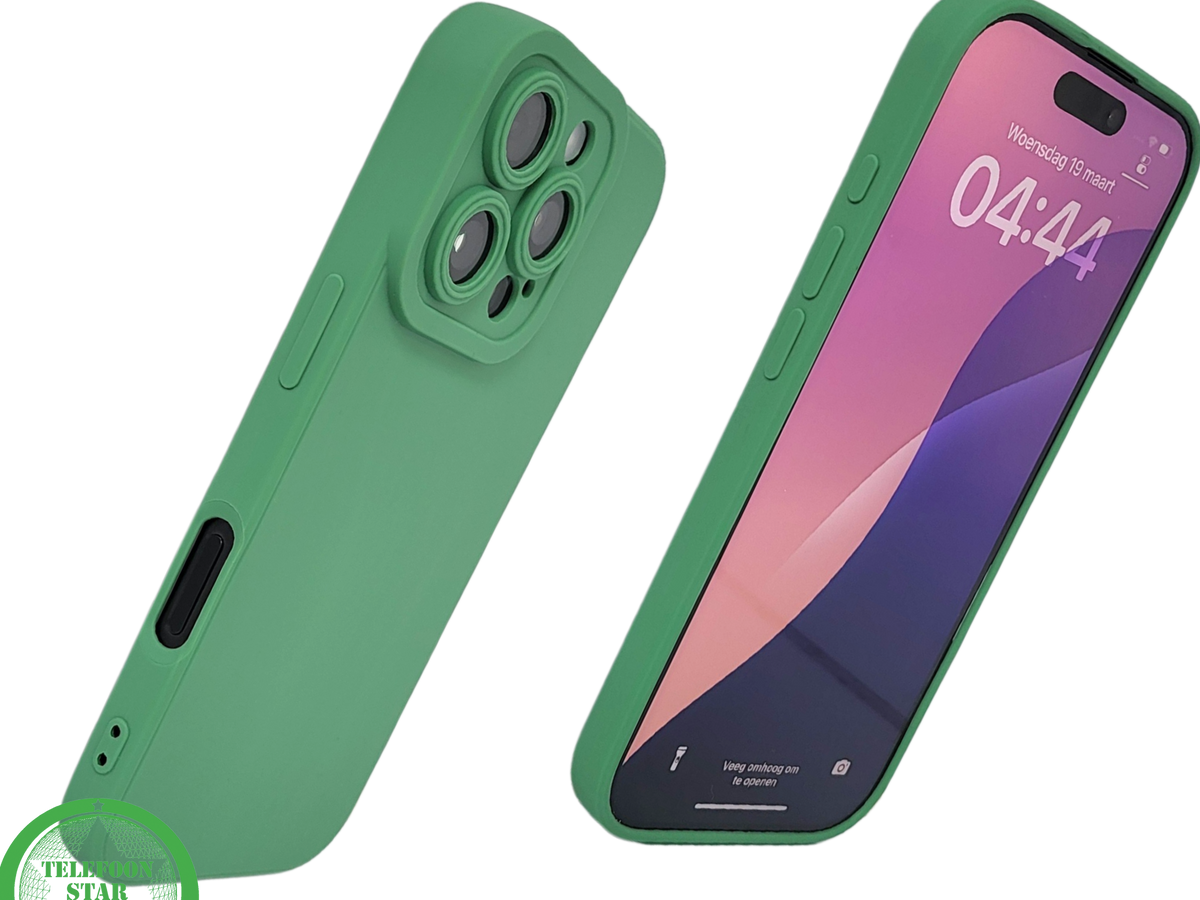 iPhone 16 Pro Groen Hoesje Mat Design Met Verhoogde Camerabescherming
