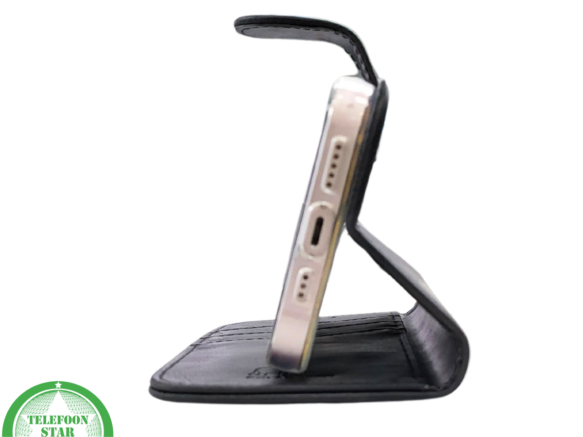 Zwart Bookcase Hoesje iPhone 13 / 14 &ndash; Met Bandje en Standaardfunctie | &euro;14,95