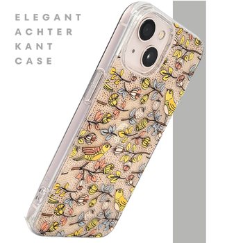 Beschermhoesje iPhone 13/14 Transparant &ndash; Bloemen &amp; Vogeltjes | Telefoonstar