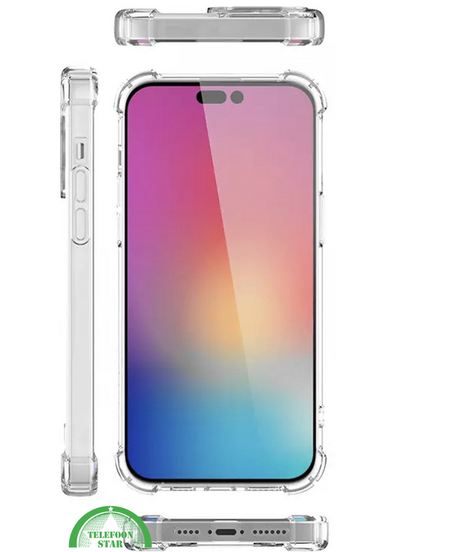 Hoesje voor iPhone 14 Pro Max Silicone, Slank, Sterk &amp; Transparant Shockproof