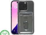 iPhone 16 Pro Max Transparant Hoesje met Opklapbare Kaarthouder &ndash; Stevige en Elegante Bescherming
