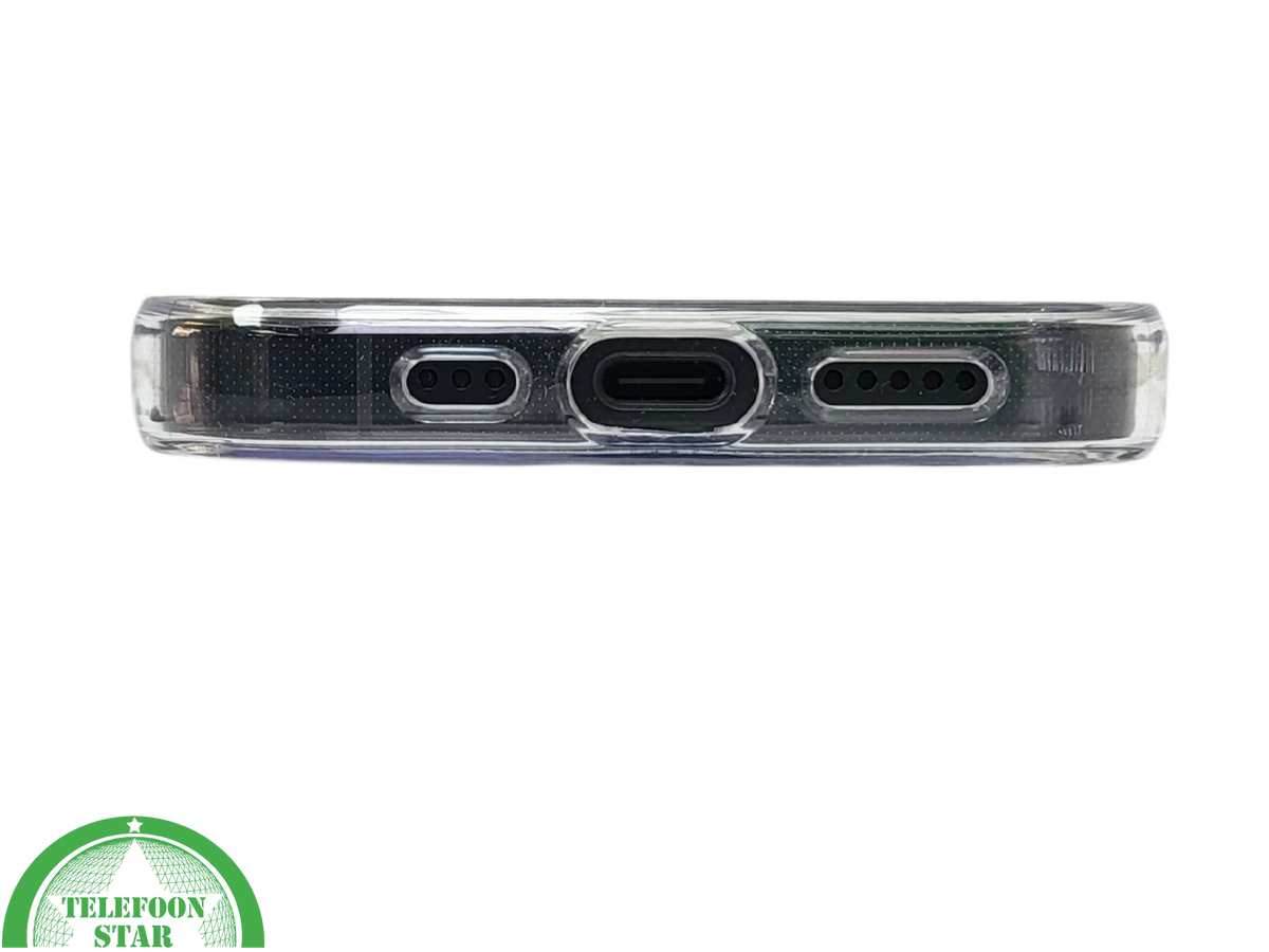 iPhone 16 Pro Max Transparant Hoesje met Opklapbare Kaarthouder &ndash; Stevige en Elegante Bescherming