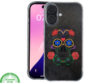iPhone 16 hoesje transparant met kleurrijke skull print en extra bescherming