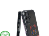 iPhone 16 hoesje transparant met kleurrijke skull print en extra bescherming