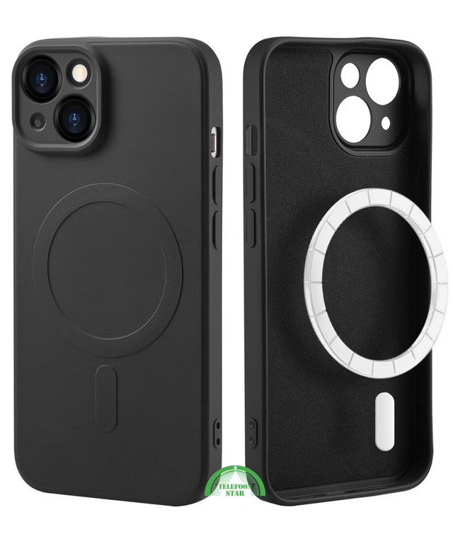 Hoesje voor iPhone 15 Zwart MagSafe, Slank, Beschermend &amp; Premium Grip