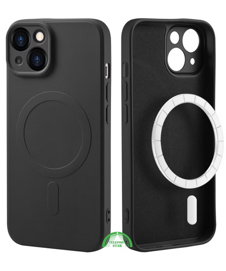 Hoesje voor iPhone 15 Plus Zwart MagSafe Silicone
