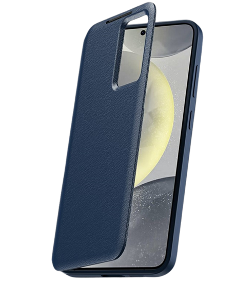 Samsung Galaxy S26 Ultra Donker Bluwe Wallet Case Met Smart Window Bescherming