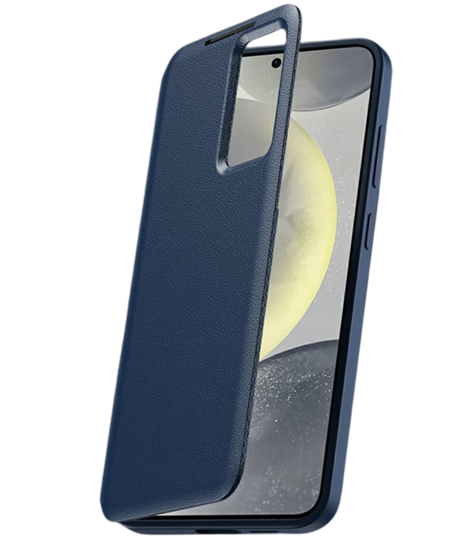 Samsung Galaxy S26 Ultra Donker Bluwe Wallet Case Met Smart Window Bescherming