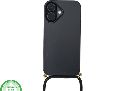 iPhone 16 Plus Hoesje met Koord Zwart Stijlvolle Schokbestendige