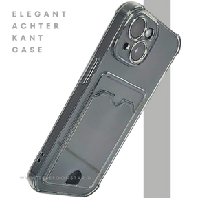 iPhone 15 Plus Transparant Hoesje &ndash; Met Opklapbare Kaarthouder &amp; Stevige Bescherming
