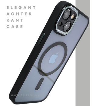 ClearMag Edge &ndash; MagSafe Transparant iPhone 13 / 14 Hoesje met Zwarte Rand | Telefoonstar.nl