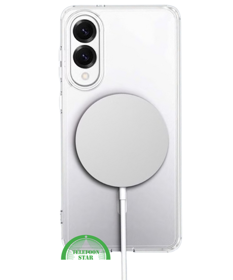 Hoesje voor Samsung S25 Edge Transparant Magneetring, Slank, Sterk & Magnetisch