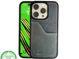 iPhone 15 Pro Max Hoesje met Kaarthouder &ndash; Vintage Lederlook Grijs | Telefoonstar.nl