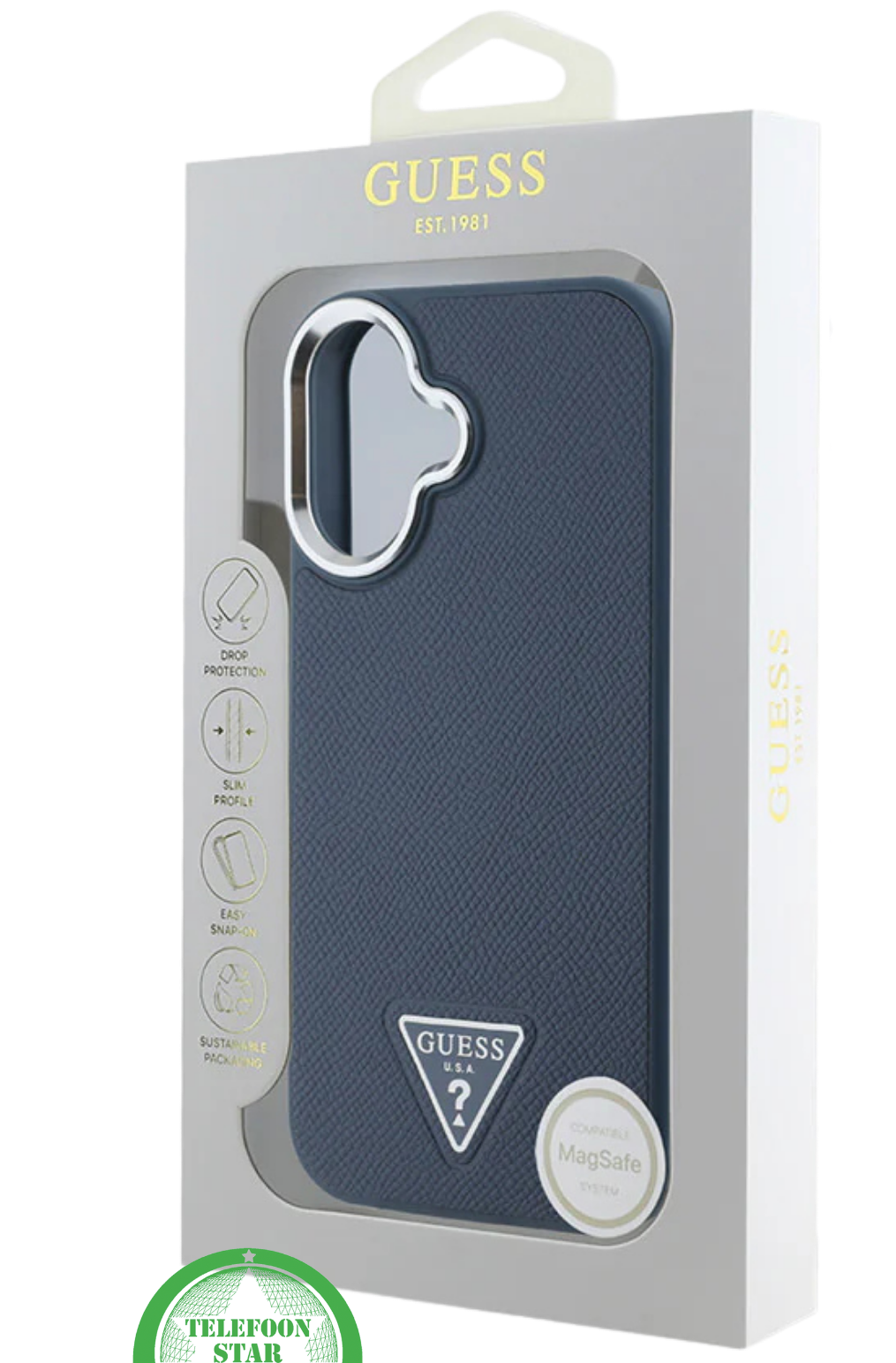 Hoesje voor iPhone 16 Donkerblauw &ndash; Stijlvolle Bescherming in Modern Design