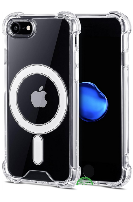 Transparant Hoesje voor iPhone SE 2022 Antishock MagSafe, Magnetisch, Slank &amp; Krasbestendig