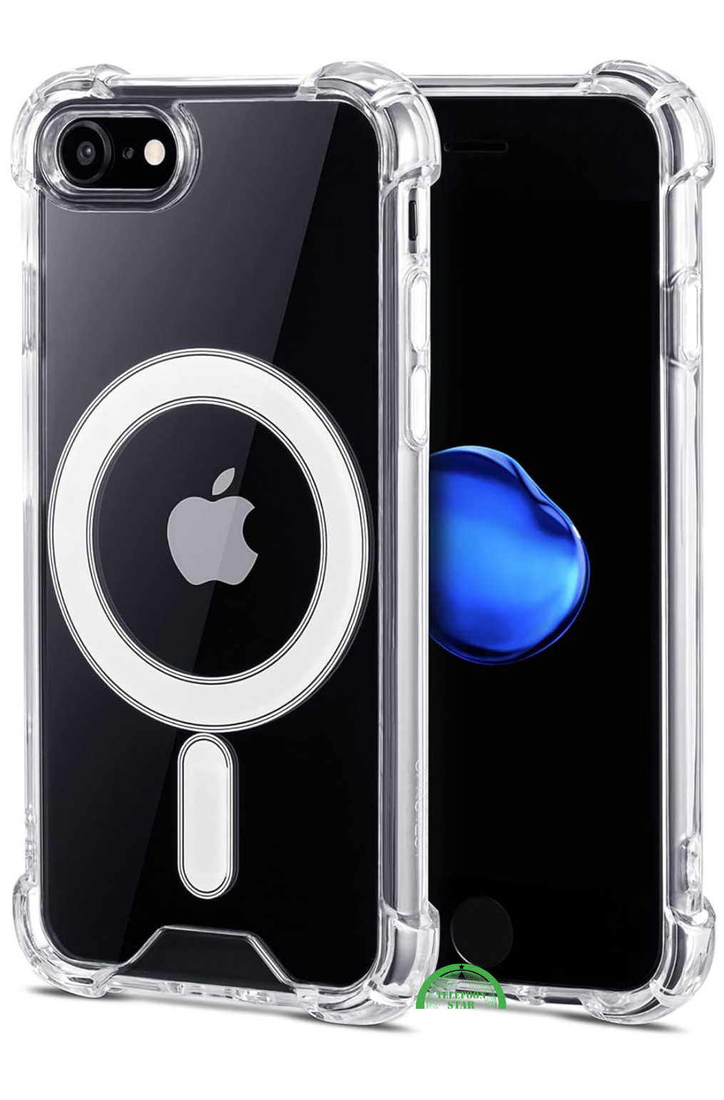 Transparant Hoesje voor iPhone SE Antishock MagSafe, Magnetisch, Slank &amp; Krasbestendig