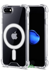 Transparant Hoesje voor iPhone SE Antishock MagSafe, Magnetisch, Slank &amp; Krasbestendig
