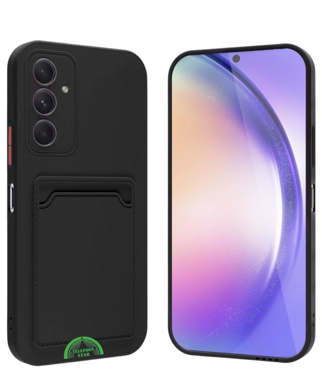 Zwart Hoesje voor Samsung S23 Plus Transparant met Kaarthouder, Praktisch, Slank & Schokbestendig