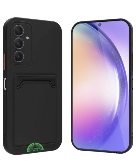 Zwart Hoesje voor Samsung S23 Transparant met Kaarthouder, Praktisch, Slank & Schokbestendig