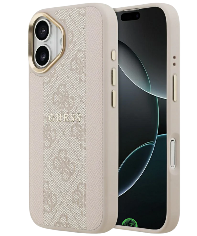 Hoesje iPhone 17 Beige met Goudkleurige Camera-Rand