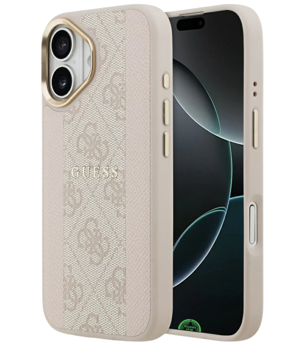 Hoesje iPhone 17 Beige met Goudkleurige Camera-Rand