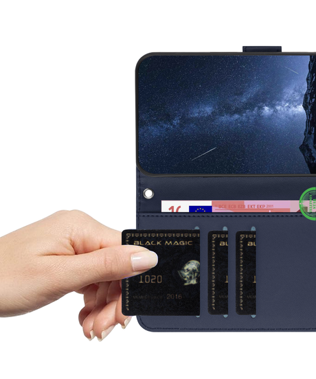 Hoesje voor Xiaomi Redmi A7 Pro Bookcase Blauw Leren Look Beschermhoes