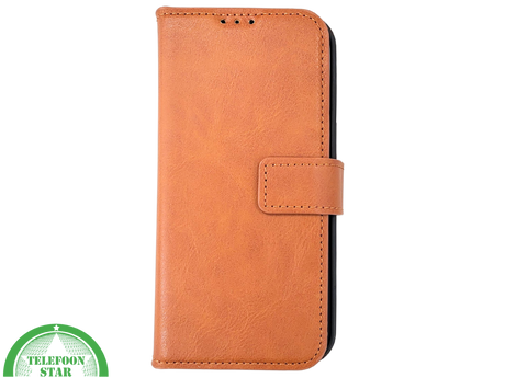 iPhone 15 Plus 2-in-1 Hoesje Bruin Leer &ndash; Bookcase met Uitneembare Backcover