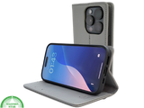 Bookcase Hoesje iPhone 16 Pro Grijs &ndash; Stijlvolle Bescherming met Pasjeshouder