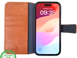 iPhone 15 Plus 2-in-1 Hoesje Bruin Leer &ndash; Bookcase met Uitneembare Backcover