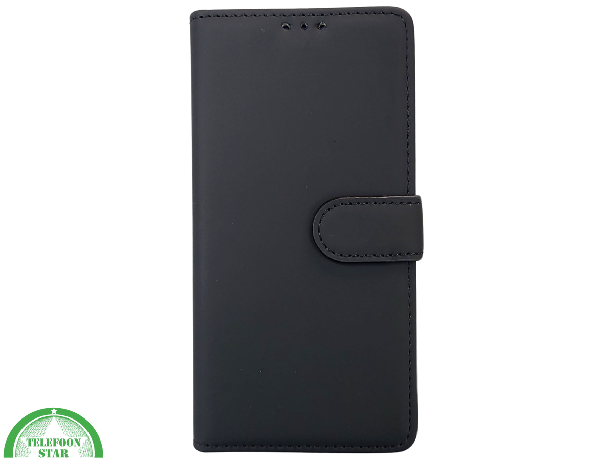 iPhone 16 Pro Bookcase Hoesje Zwart &ndash; Leren Look met Magnetische Sluiting