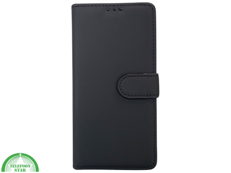 iPhone 16 Pro Bookcase Hoesje Zwart &ndash; Leren Look met Magnetische Sluiting