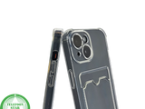 iPhone 15 Plus Clear Case met Kaarthouder &ndash; Slank Design &amp; Extra Functionaliteit