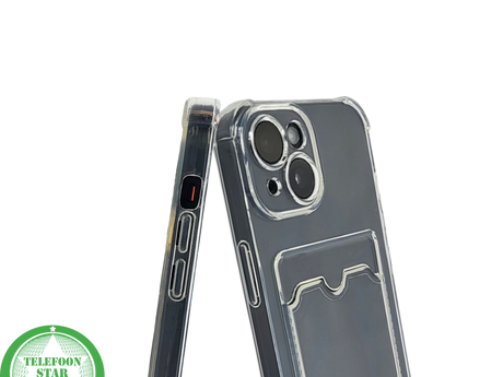 iPhone 15 Plus Clear Case met Kaarthouder &ndash; Slank Design &amp; Extra Functionaliteit