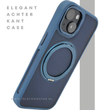 iPhone 15 Hoesje &ndash; Donkerblauw Met Ringhouder &amp; MagSafe | Stevig, Stijlvol &amp; Slim