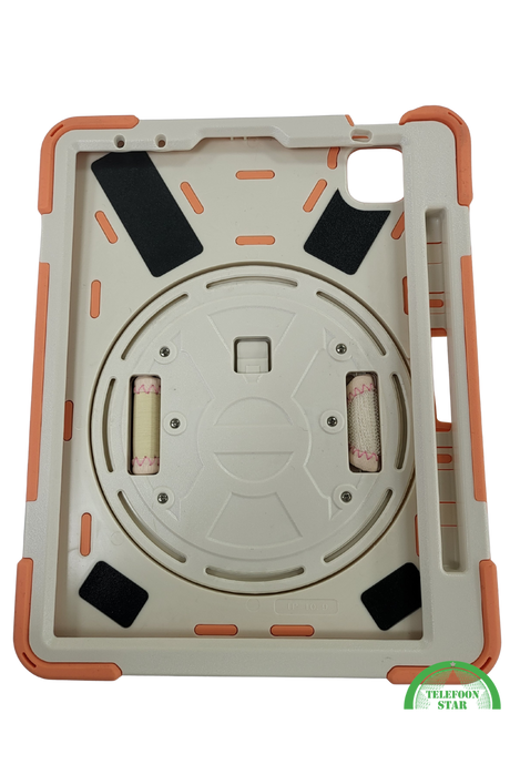 Shockproof Kinder Hoes iPad Air 4 10.9 (2020) &ndash; 360&deg; Draaibare Standaard &amp; Handstrap &ndash; Oranje