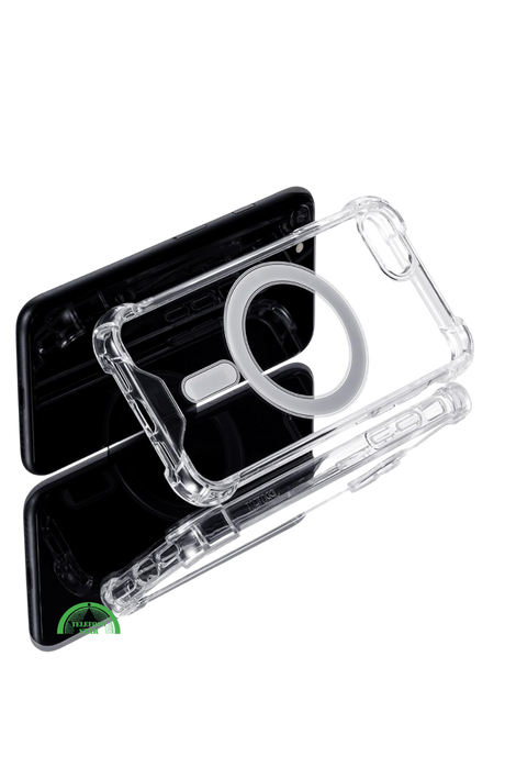Transparant Hoesje voor iPhone SE Antishock MagSafe, Magnetisch, Slank &amp; Krasbestendig