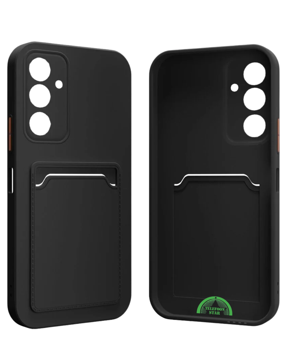 Zwart Hoesje voor Samsung S24 Plus Transparant met Kaarthouder, Praktisch, Slank & Schokbestendig