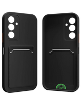 Zwart Hoesje voor Samsung S25 Transparant met Kaarthouder, Praktisch, Slank & Schokbestendig
