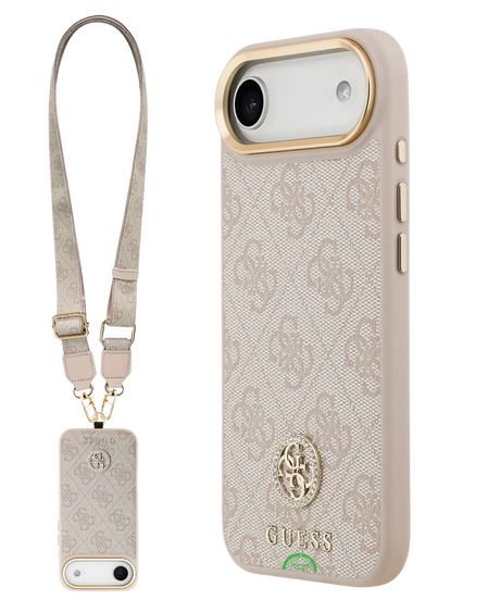 Hoesje voor iPhone 17 Air Beige met Koord en Camera Bescherming