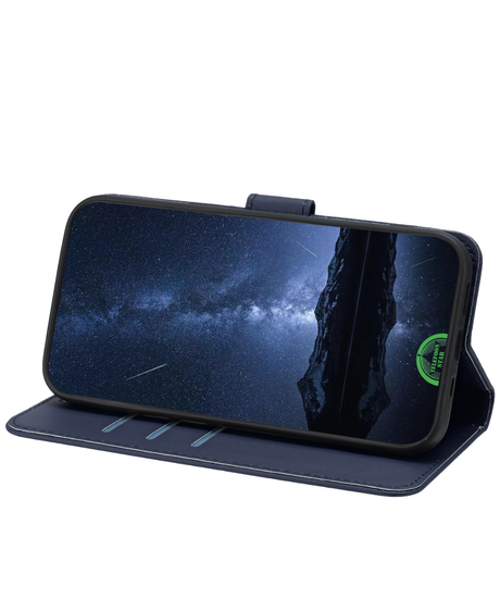 Hoesje voor Xiaomi Redmi A7 Pro Bookcase Blauw Leren Look Beschermhoes