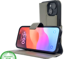 iPhone 15 Plus 2-in-1 Hoesje Groen Leer &ndash; Bookcase Met 2 in 1 Functie