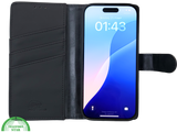 iPhone 16 Pro Bookcase Hoesje Zwart &ndash; Leren Look met Magnetische Sluiting