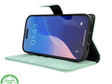 iPhone 16 Pro Bookcase Hoesje Mintgroen &ndash; Fris, Stijlvol &amp; Praktisch