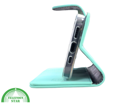 iPhone 15 Plus 2-in-1 Hoesje Mintgroen &ndash; Bookcase met Pasjeshouder