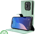 iPhone 16 Pro Bookcase Hoesje Mintgroen &ndash; Fris, Stijlvol &amp; Praktisch