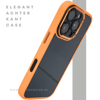 iPhone 16 Pro Oranje Hoesje Met Transparante Achterkant Stevige Bescherming