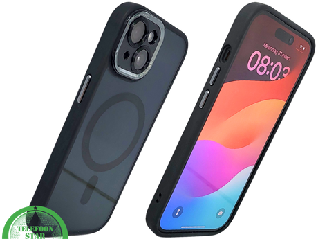 iPhone 15 Plus MagSafe Hoesje Zwart Transparant &ndash; Slank, Stijlvol en MagSafe-ready